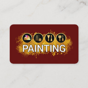 Painter's Tool Gold Paint Splatter Business Card