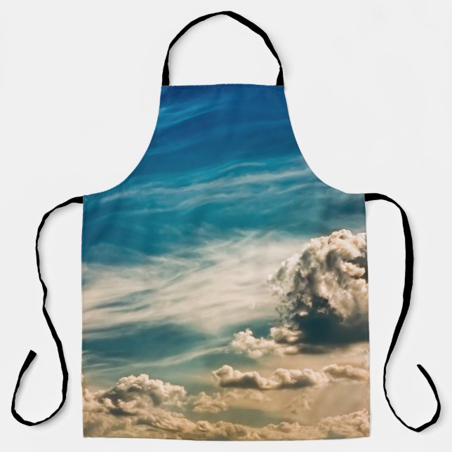 Paintery sky. Beautiful dramatic sky with clouds a Apron (Front)