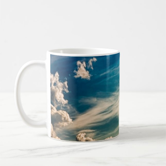 Paintery sky. Beautiful dramatic sky with clouds a Coffee Mug (Left)