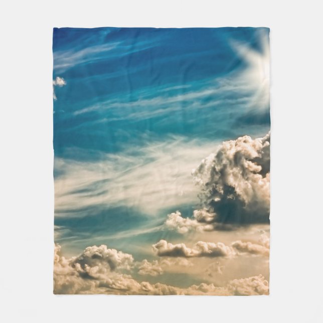 Paintery sky. Beautiful dramatic sky with clouds a Fleece Blanket (Front)