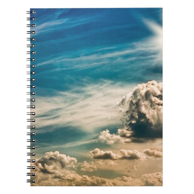 Paintery sky. Beautiful dramatic sky with clouds a Notebook (Front)