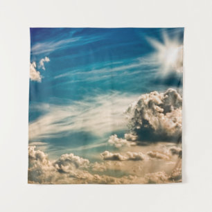 Paintery sky. Beautiful dramatic sky with clouds a Tapestry