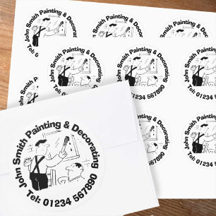 Painting and Decorating Decorators Classic Round Sticker