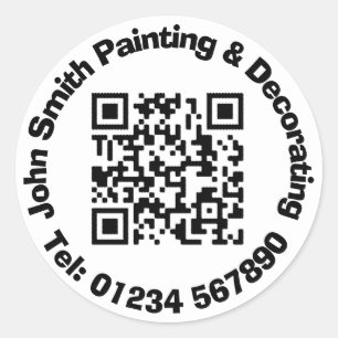 Painting and Decorating Decorators with QR Code Classic Round Sticker