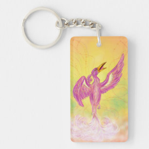 painting art fantasy chinese phoenix rising key ring