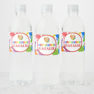Painting Art Party Birthday Water Bottle Wrapper Label