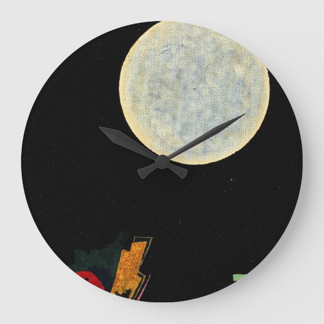 Painting at night by Wassily Kandinsky Large Clock (Front)