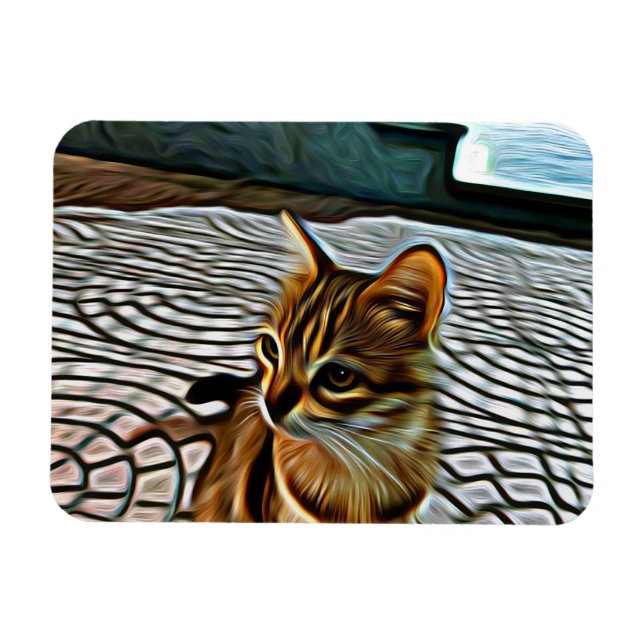 Painting Beautiful Cat Magnet (Horizontal)
