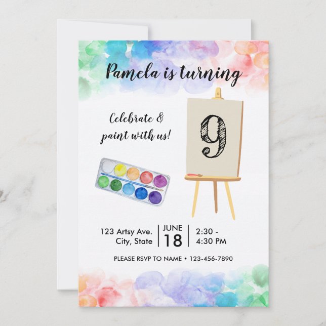 Painting Birthday Invitation (Front)