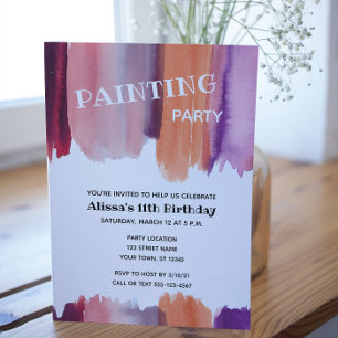 Painting Birthday Party Invitation
