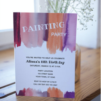 Painting Birthday Party Invitation