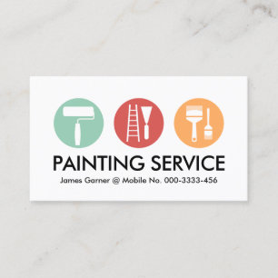 Painting Brush In Pastel Colours Business Card