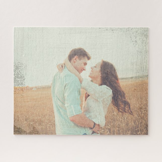 Painting Brush Strokes Overlay Custom Photo Jigsaw Puzzle (Horizontal)