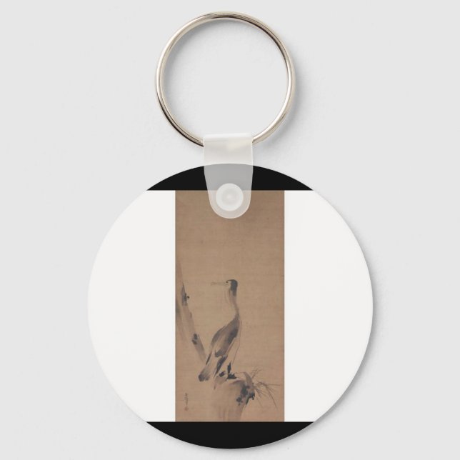 Painting by Miyamoto Musashi, circa 1600's Key Ring (Front)