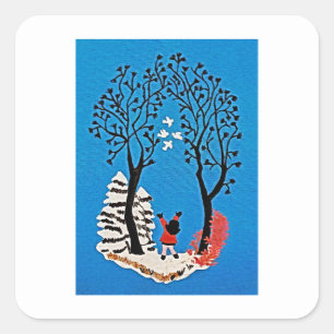 Painting by my Aunt Janis (improved image)  Square Sticker