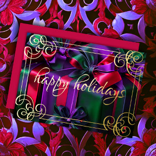 Painting Christmas Gifts Purple Green Burgundy