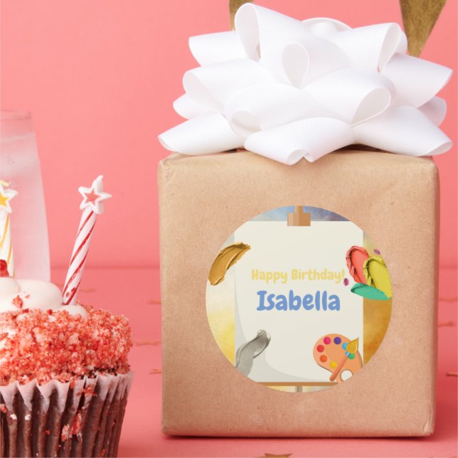 Painting  classic round sticker (Party)