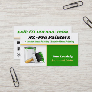 Painting Company AZ-Pro Painters Green Business Card