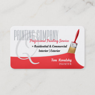 Painting Company   Professional Red Business Card