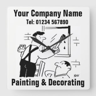 Painting & Decorating Services Cartoon Clock