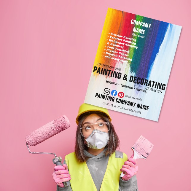 Painting Decorating Services Rainbow Paint Flyer (Creator Uploaded)