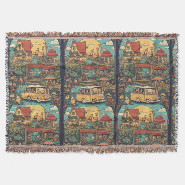 Painting design  throw blanket (Front)