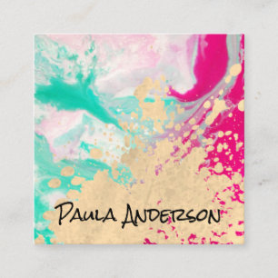 Painting Expressive Modern Art Square Business Card