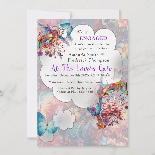 Painting Fantasy Flowers expressing nature Invitation (Front)