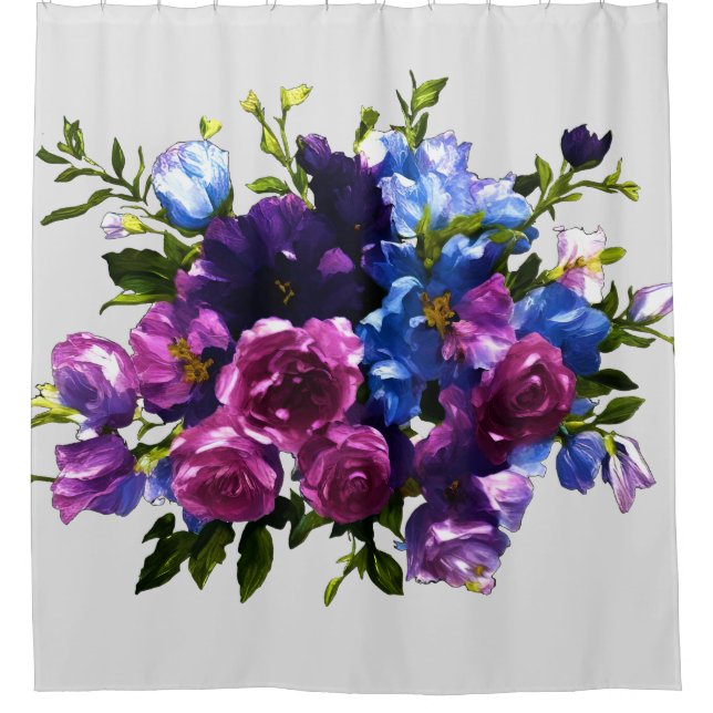 Painting Floral Spray Any Colour Background  Shower Curtain (Front)