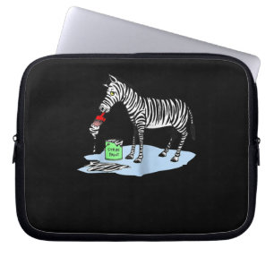 Painting Funny Cartoon Zebra Painting Laptop Sleeve
