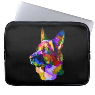 Painting German Shepherd Painting Art Pet Dog Mum Laptop Sleeve