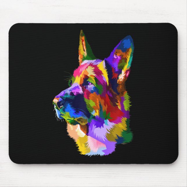 Painting |German Shepherd Painting Art Pet Dog Mum Mouse Pad (Front)