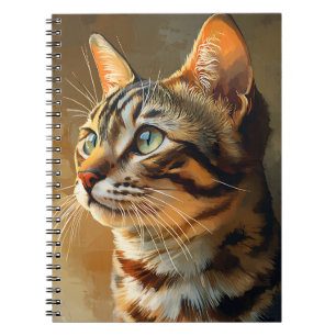 PAINTING IMAGE OF A BEAUTIFUL BENGAL CAT NOTEBOOK