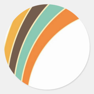 Painting in retro colours classic round sticker