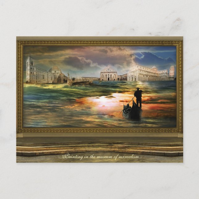 Painting in the museum of surrealism postcard (Front)