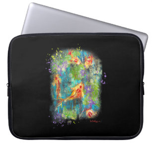 Painting Koi Fish Painting Zen Japanese Distressed Laptop Sleeve