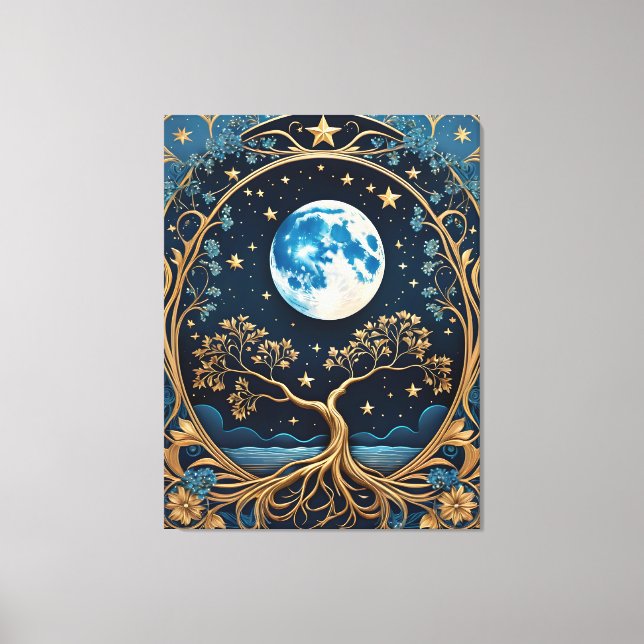 painting light blue magic tarot canvas print (Front)