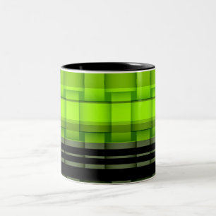 Painting lime green wicker art graphic design Two-Tone coffee mug
