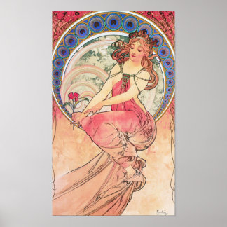 Painting Lithograph by Alphonse Mucha Poster