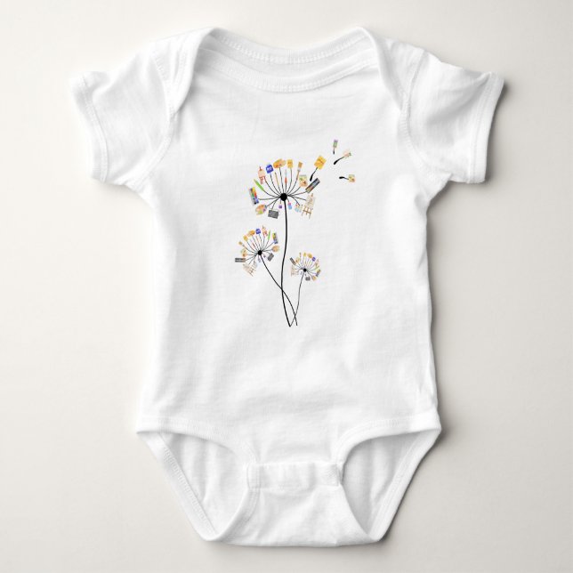 Painting Lovers Dandelion Gift For painters Arts  Baby Bodysuit (Front)