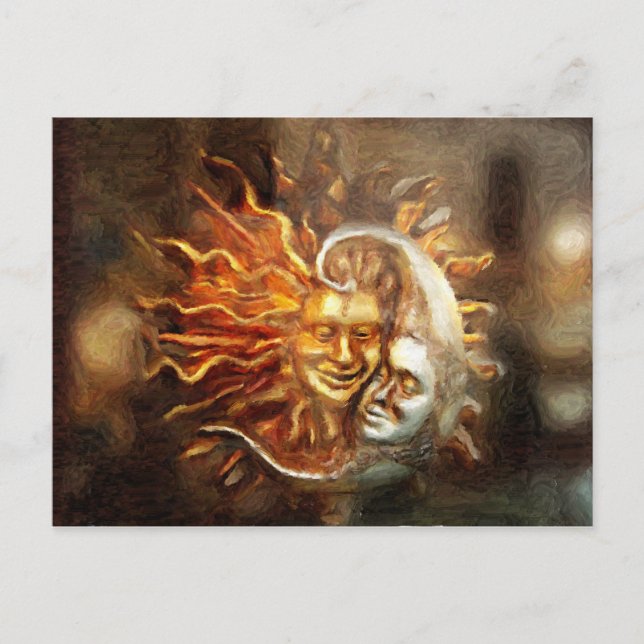 Painting : Lunar Loves Solar Postcard (Front)