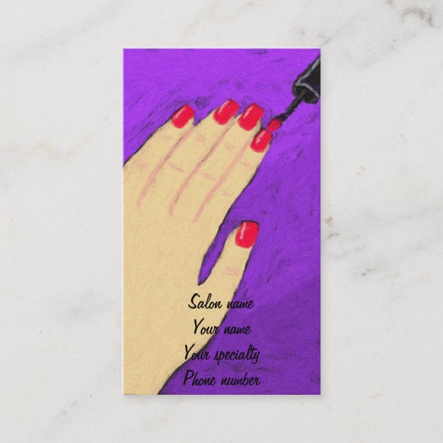Painting Nails Nail Tech Business Card (Front)