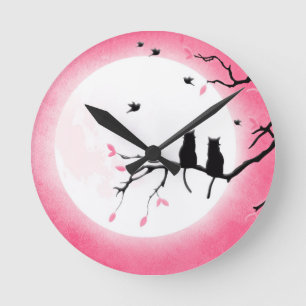 Painting, Nature, Forest Round Clock
