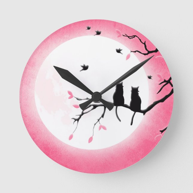 Painting, Nature, Forest Round Clock (Front)