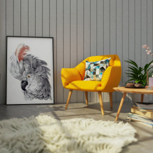 Painting Of a Cockatoo Head Parrot - Aert Schouman Poster