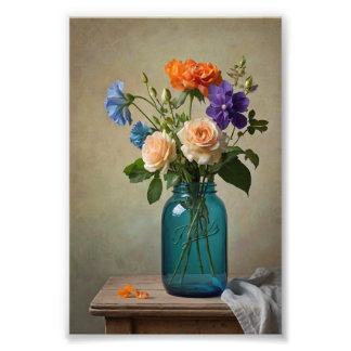 painting of a floral arrangement art photo print