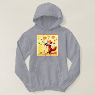 Painting Of a Happy Singing Red Fox. Buy Now Hoodie