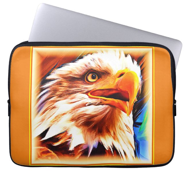 Painting of a Stunning Eagles Face. Buy Now Laptop Sleeve (Front)