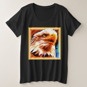 Painting of a Stunning Eagles Face. Buy Now Plus Size T-Shirt