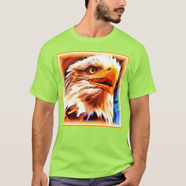 Painting of a Stunning Eagles Face. Buy Now T-Shirt (Front)